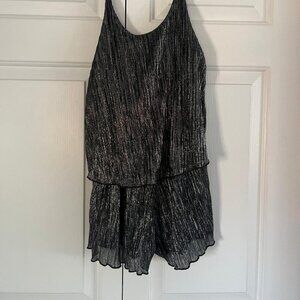 Black Sparkle Shorts Romper